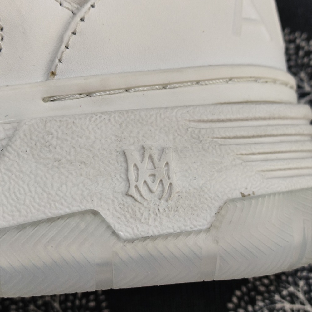 AMIRI White Low-Top Athletic Sneakers with Star Perforation - Picture 13 of 15